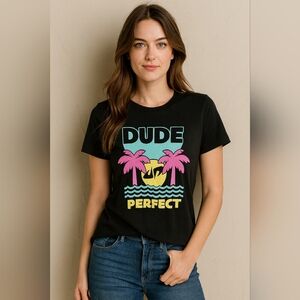 Dude Perfect Black Tour Graphic T-Shirt Size M